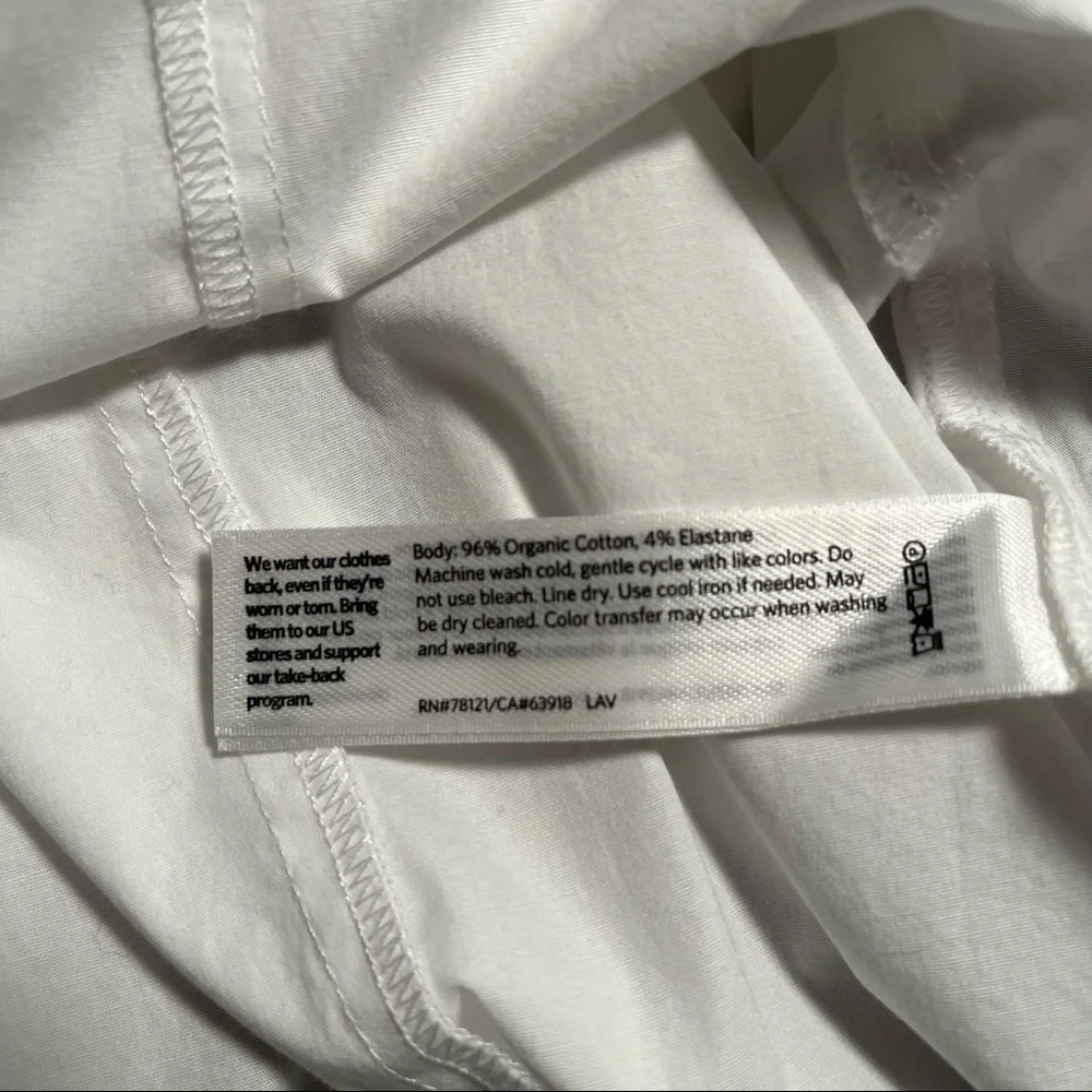 Eileen Fisher White Organic Cotton Boxy Top - Picture 7 of 7